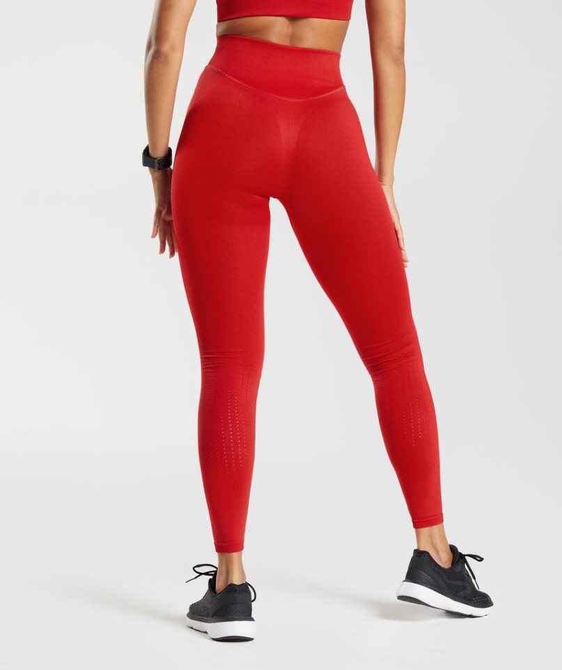 Women's Gymshark Sweat Seamless Sculpt Leggings Red | CA DA1836